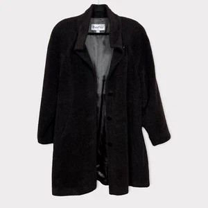 Marshall Fields Suri Alpaca Wool Blend Jacket Coat Size 12 Overcoat Button Brown - Picture 1 of 14