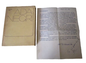 PEA MAURO-ADA NEGRI.Mondadori,1971.Con lettera editoriale autografa - Foto 1 di 9