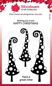 Curly Christmas - Woodware Clear Singles Stamp 6"x4" - Quirky Christmas stamp - Picture 1 of 3