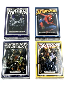 (4) Playing Cards Poker Spiderman Guardians Galaxy X-Men Marvel Black Panther - Picture 1 of 11