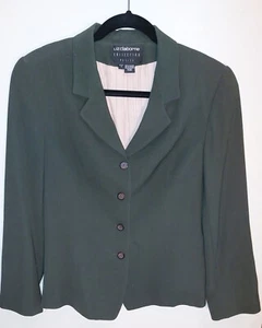 Liz Claiborne Petite Sz 10 Dark Green Suit Jacket - Picture 1 of 4