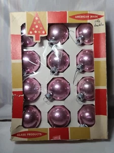 Ornamenti Natalizi Vintage Coby 12 Vetro Argento Diametro 1 3/4” made in USA - Foto 1 di 9
