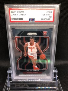 🔥 PSA 10 GEM MINT 2021-22 Panini Prizm Jalen Green RC Rookie Rocket #306 🔥