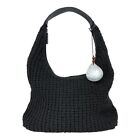 Sigrid Olsen Shoulder Bag Black Cable Knit Med Size