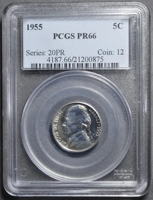 1955 Proof Jefferson Nickel PCGS PR66 - Image 1 of 4