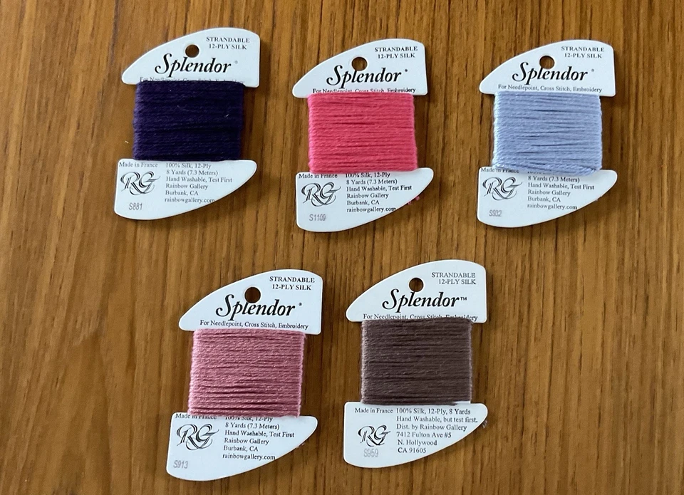 Rainbow Gallery Splendor 12 Ply Silk, Lot of 5, mixed colors - Image 1 of 2