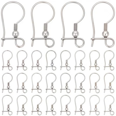 SUNNYCLUE 1 Caja 100 Piezas Ganchos de Alambre para Oreja Plateada Ganchos para Pendientes de Riñón Palanca Trasera... Foto 1 de 4