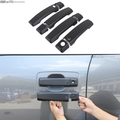 Fits 2016-2023 Nissan TITAN 4-Door Handle Add-on Cove Set Trim ABS Matte Black - Image 1 of 4