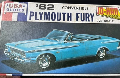 Johan C-4762 1962 Plymouth Fury Convertible TAN Car Model KIT 1/25 McM - Image 1 of 3