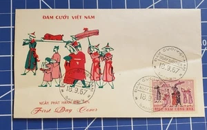 1967 South Vietnam FDC stamp Vietnamese Traditional Wedding - Picture 1 of 2