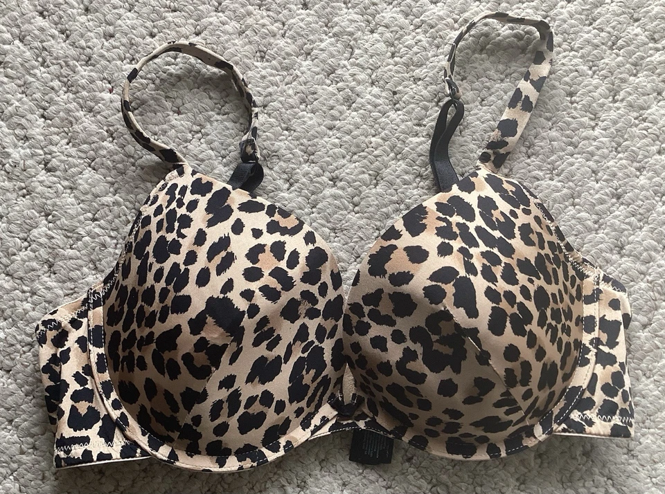NEW LOOK Animal Print Underwired Padded Bra Size 36C - Image 1 of 1