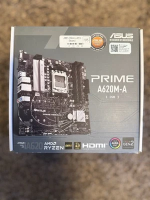 ASUS PRIME A620M-A AM5 mATX DDR5 Motherboard - MSI/AMD A620 Chipset - Image 1 of 2