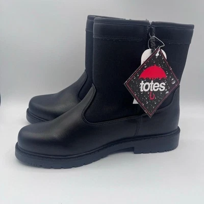 Botas de nieve de invierno impermeables a media pantorrilla negras Totes para mujer talla 10 forradas de lana Foto 1 de 4