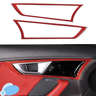 Real Carbon Fiber Car Interior Door Panel Cover Trim For 2013-2022 Jaguar F-Type Foto 1 de 4