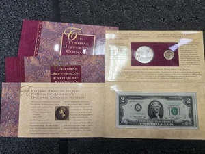 1993 Thomas Jefferson Coinage and Currency Star Note Complete w/COA - Picture 1 of 14