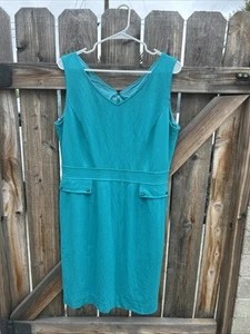 TAHARI ARTHUR LEVINE TURQUOISE DRESS, SPRING , SIZE 12 - Picture 1 of 5