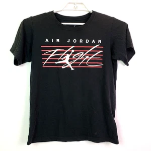 Nike Air Jordan Boys Size L Black Short Sleeve Crew Graphic T-Shirt - Picture 1 of 4