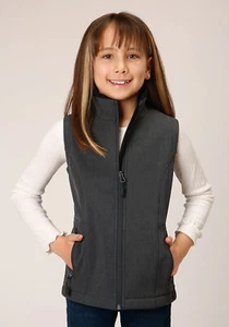 Roper Girls Technical Grey Polyester Softshell Vest - Picture 1 of 4