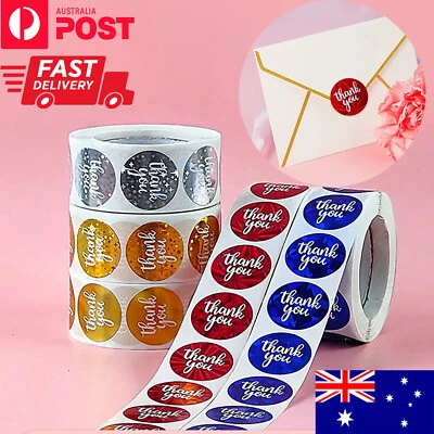 Thank You Stickers Labels Shining Business Gift Envelopes Seal 10/100/500pcs AU - image 1 of 4