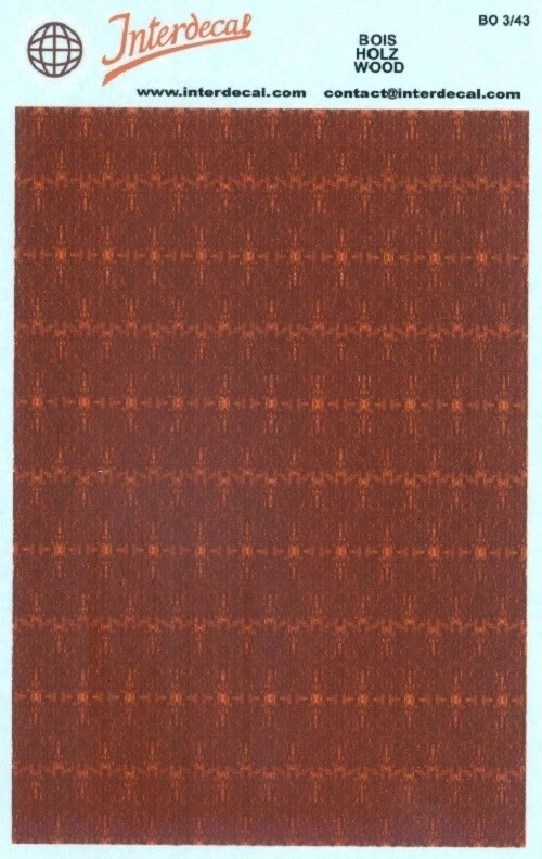 Bois imitation 1/43 Décalcomanies 120x80mm INTERDECAL - Photo 1/1