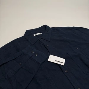 NWT Mens The Supersoft Flannel Blue Long Sleeve Button Up Shirt Big & Tall XXL - Picture 1 of 9