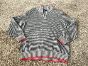 Brooks Brothers Fleece Youth Boys Quarter Zip Sweater Stripes Size Small - Picture 1 of 3