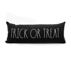Rae Dunn Trick Or Treat Rectangle Pillow Black Halloween New - Picture 1 of 2