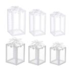 20Pcs White Grass Printed Clear Plastic Boxes Christmas Wedding Party
