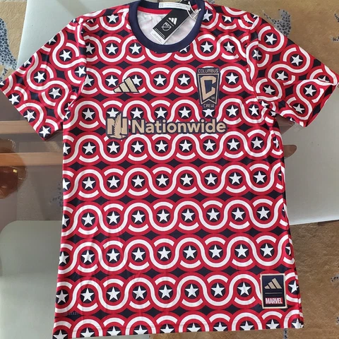 Columbus Crew Adidas 2023 Americana Jersey Captain America Marvel x MLS Sold Out Cover
