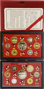 Juego de monedas de prueba Japón 2003 dibujos animados de Disney Mickey Mouse con medalla de plata de 20 g PS42 - Imagen 1 de 7