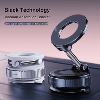 360°  Strong Magnetic Car Phone Holder Foldable Design Adjustable Vacuum Mount - Image 1 of 4