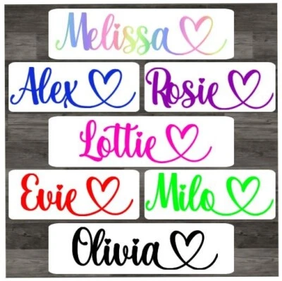 PERSONALISED VINYL NAME STICKER DECAL LABEL LUNCHBOX WATER BOTTLE SCHOOL WEDDING - Image 1 of 3