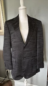 Pre-O Vintage Rizzoli Hand Tailored Black Textured Blazer Suit Jacket Sz:40R - Picture 1 of 8