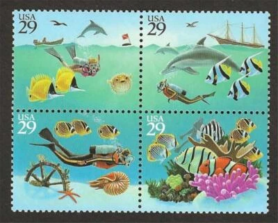 T&G STAMPS - Scott #2863-26866 WONDERS OF THE SEA MNH OG - Free Ship Offer - Image 1 of 2