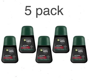 5pack Mens roll-on deodorant GARNIER MEN ACTION 1.7 fl.oz / 50 ml - Picture 1 of 2