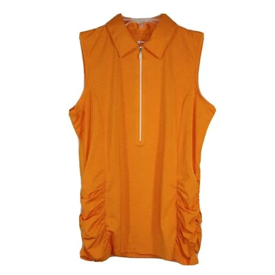 Top sin mangas Slazenger media cremallera para mujer talla M naranja fruncido ropa deportiva  Foto 1 de 4