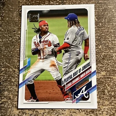 Ronald Acuna Vladimir Guerrero 2021 Topps Series 1 A Playful Bout Of Juniors #61 - Image 1 of 2