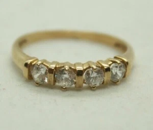 100% Genuine 9k Solid Yellow Gold 0.44cts Quartz  Eternity Ring Size 7.75 or P - Picture 1 of 11