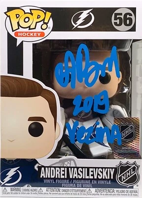 Andrei Vasilevskiy autógrafo firmado inscrito funko pop Tampa Bay Lightning JSA Foto 1 de 3