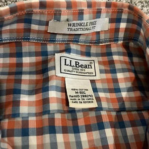 LL Bean Traditional Fit Wrinkle Free Long Sleeve Button Down Shirt - M- Plaid - Picture 1 of 4