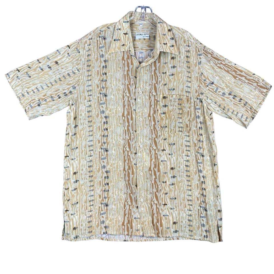 Vintage Georg Roth Hawaiian Shirt Men M Geometric Button Short Sleeve Germany - Image 1 of 4