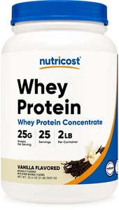 Nutricost Whey Protein Concentrate (Vanilla) 2 LBS - Picture 1 of 5