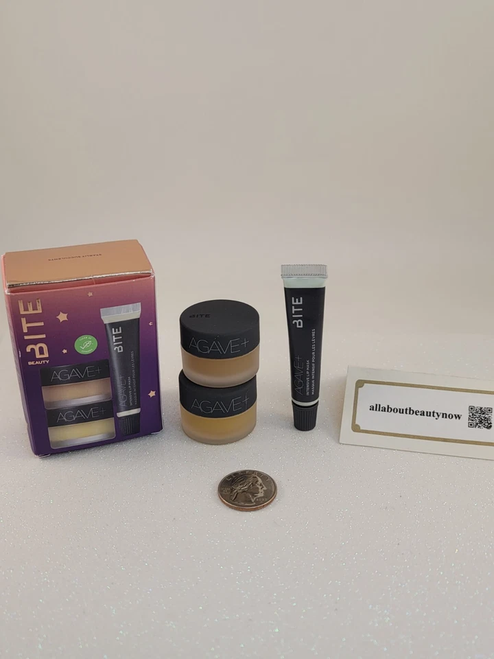 BITE BEAUTY Agave+ Terapia Labial Nocturna Máscara Labial Intensiva Conjunto Exfoliante Labial RARO Foto 1 de 4