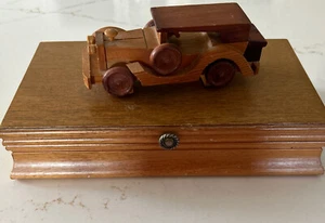 Vintage Jewelry Box Mens Wooden 9x5’ ~ Still Full Of Possessions ~ - Picture 1 of 10