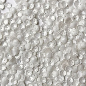 5 mm Taza Lentejuelas Cristal Blanco Holograma Brillo Brillo Agujero Medio Hecho en EE. UU. - Imagen 1 de 1