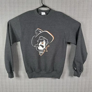 Champion Oklahoma State OSU Cowboys Sweatshirt Size S Grey Crewneck Pete Print - Picture 1 of 15