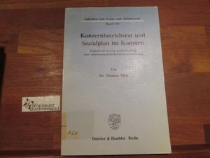 Konzernbetriebsrat und Sozialplan im Konzern : zugleich ein Beitrag zur Entwickl - Picture 1 of 1