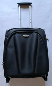 Samsonite 1910 Black Carry-On Wheel Luggage Black Small Weekender Lock - Picture 1 of 14