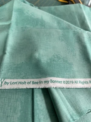 Lori Holt Shabby Turquoise Blue Green Fabric Riley Blake 24" Quilt Cotton F63 - Image 1 of 4