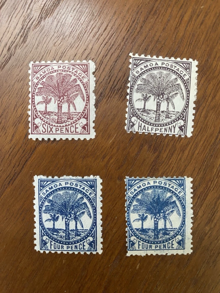Selos perfeitos, articulados de Samoa Scott: 9, 16, 17 SG: 57, 61, 64 azul e azul real 4p - Imagem 1 de 2